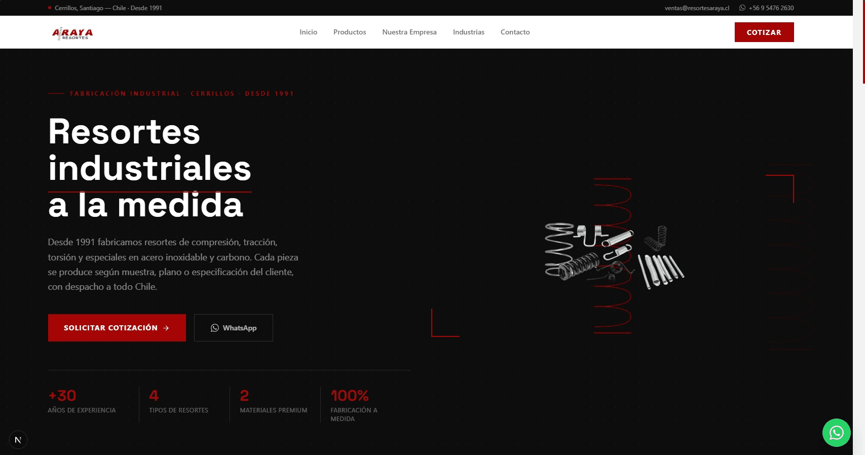 Screenshot de Resortes Araya