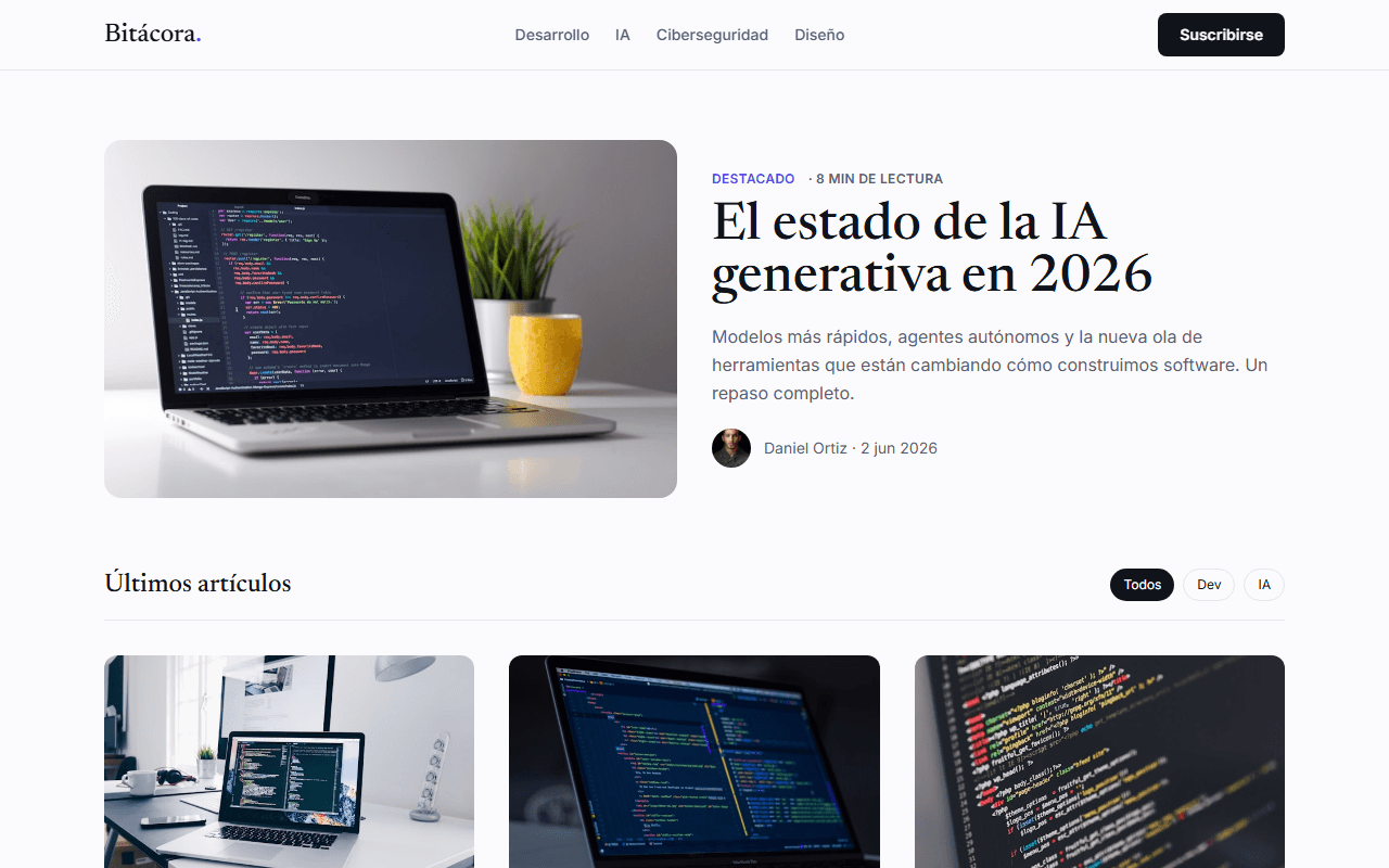 Plantilla web Blog Tecnológico