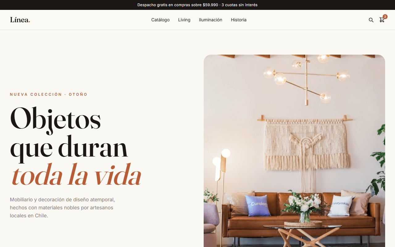 Plantilla web E-commerce Minimalista
