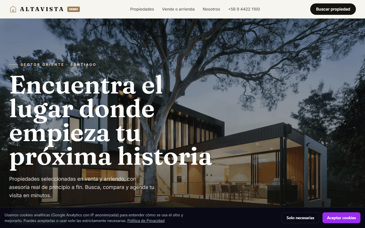 Demo: Inmobiliaria & Corredora