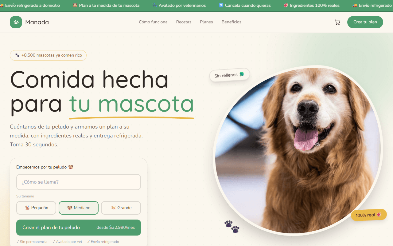 Plantilla Manada — Comida Natural para Mascotas