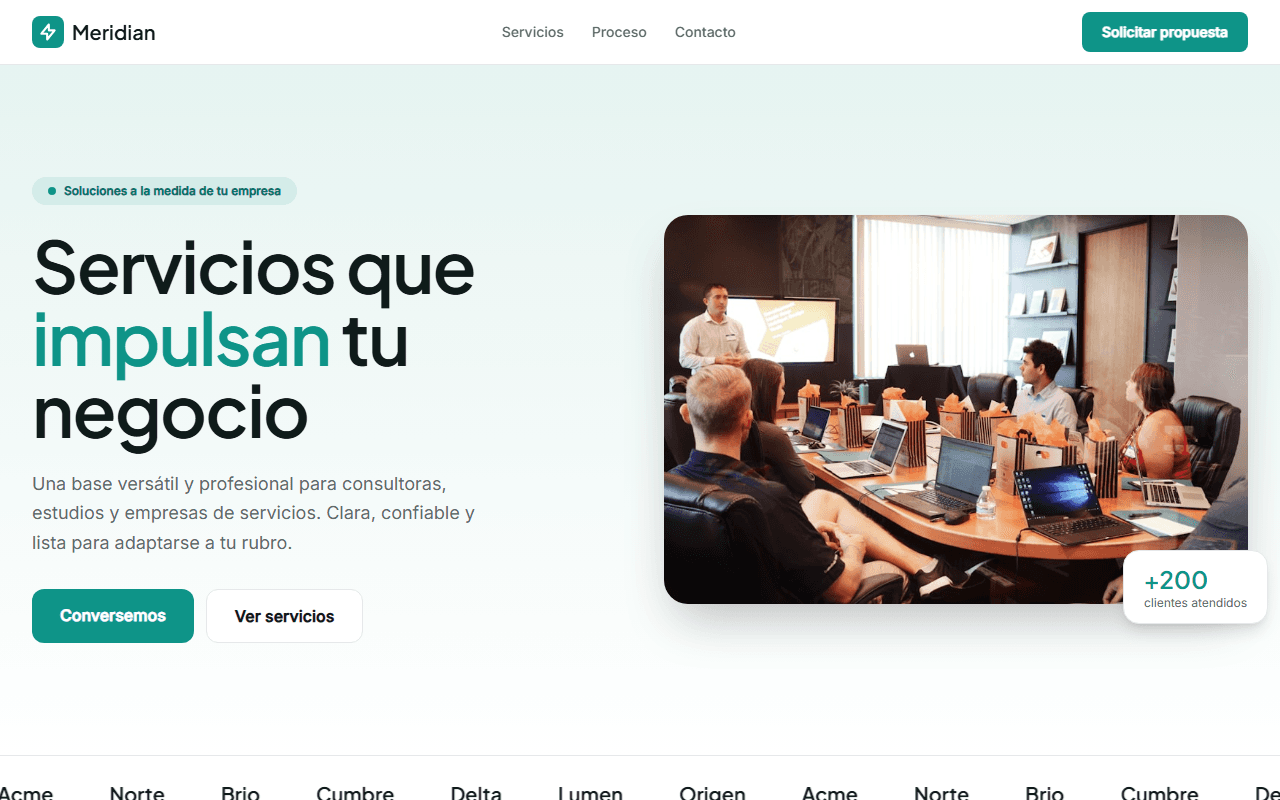 Plantilla web Servicios Profesionales