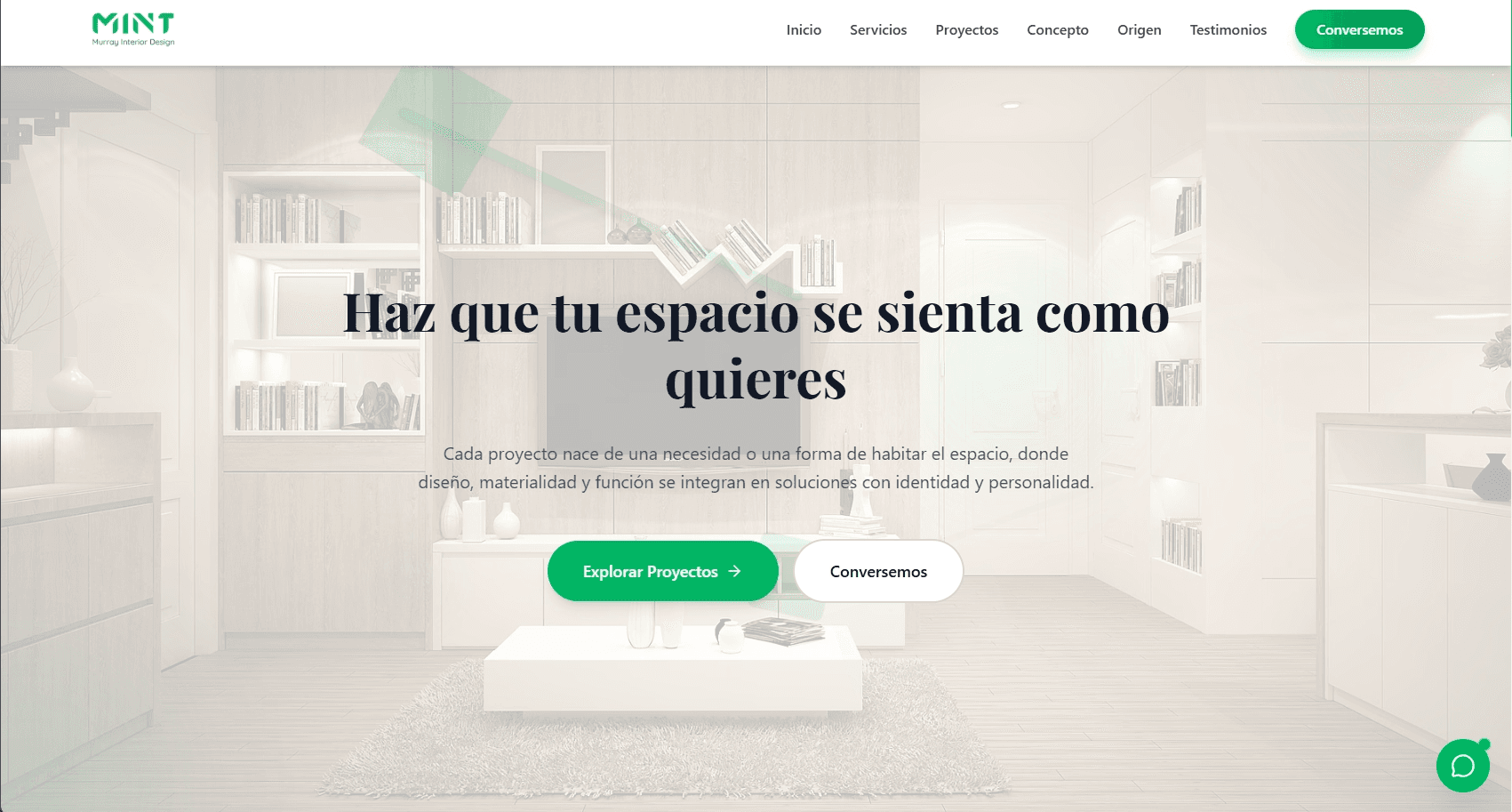 Sitio web de Mint Design — Mobiliario a medida